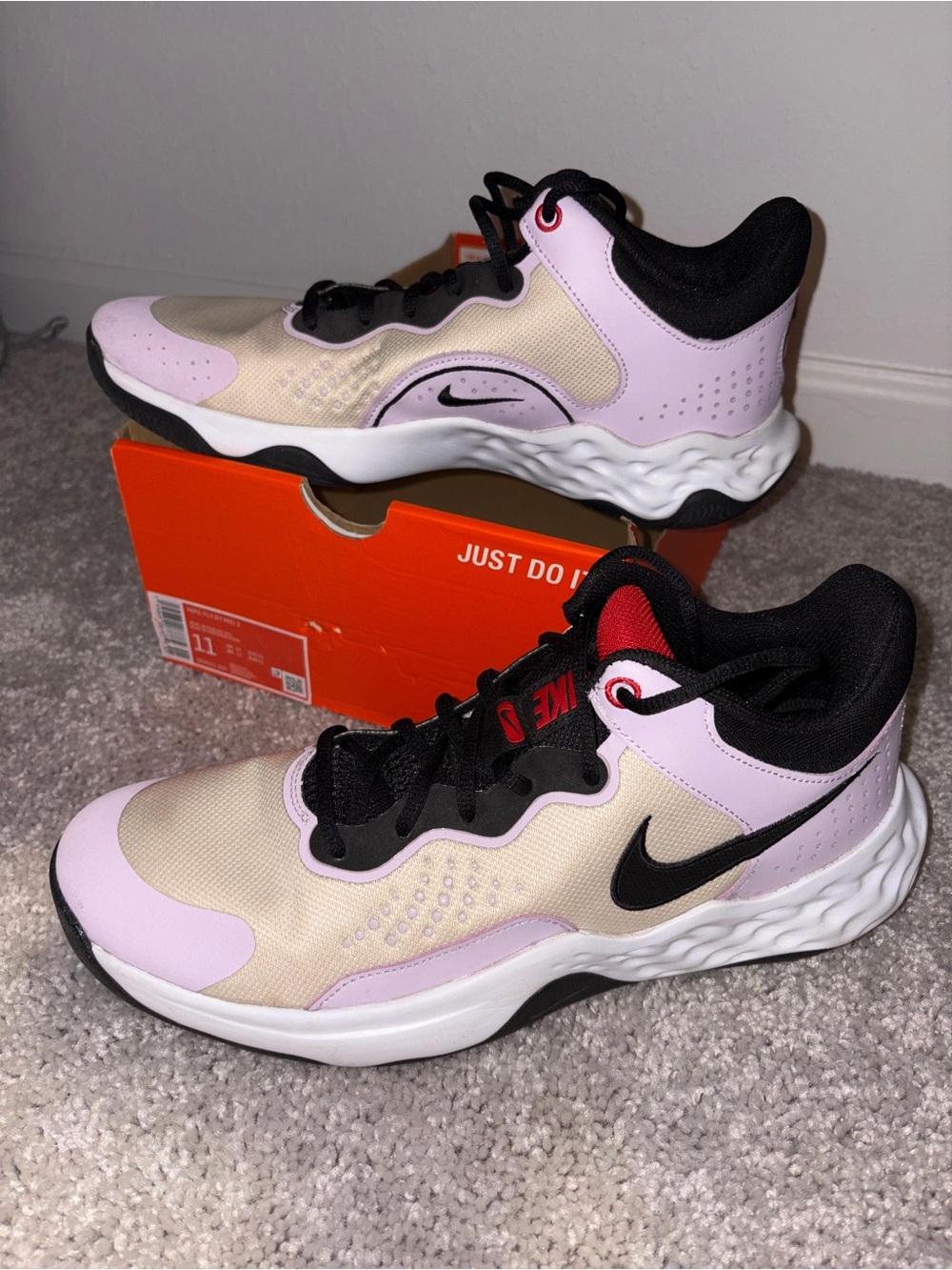 Nike Fly.By Mid 3 Basketball Shoes Pearl White Doll Men’s Size 11